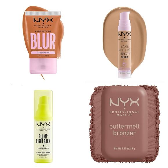 NYX Blur Foundation + Concealer Serum + Primer + Buttermelt Bronzer Set - Picture 1 of 1